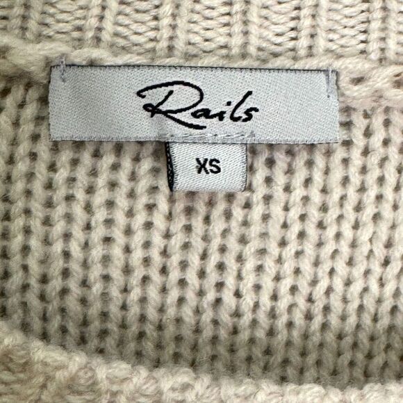 Rails Sweater Size XS Daphne Stripe Wool & Cashmere Blue Grey Ivory Metallic - Picture 2 of 9